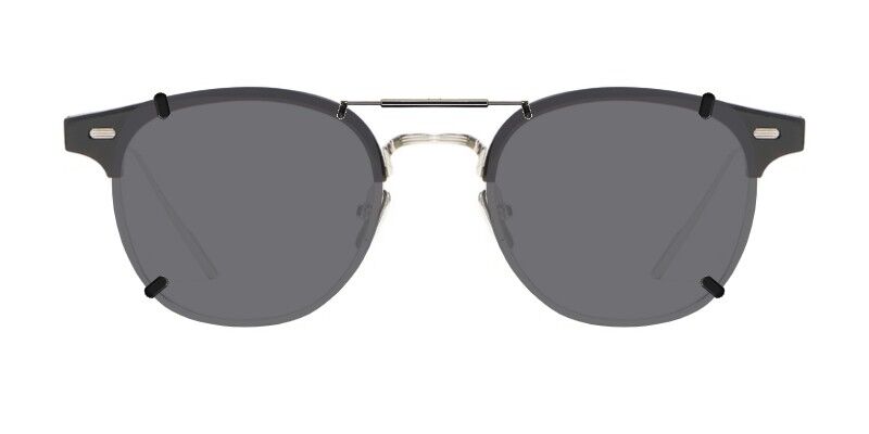 Custom Clip-Ons for Gentle Monster Alio X 01 1 Clip-on sunglasses for Gentle Monster Alio X 01 with a Spring bridge and Gray | Polarized | 14% Light Transmission lenses