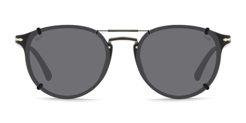 Custom Clip-Ons for Persol PO3210S 1 Clip-on sunglasses for Persol PO3210S with a Spring bridge and Gray | Polarized | 14% Light Transmission lenses