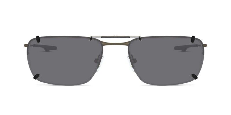 3DClips™ - Custom Clip On Sunglasses For Oakley OX5148 (Wingback SQ) 4 Clip-on sunglasses for Oakley OX5148 with a Spring bridge and Gray | Polarized | 14% Light Transmission lenses