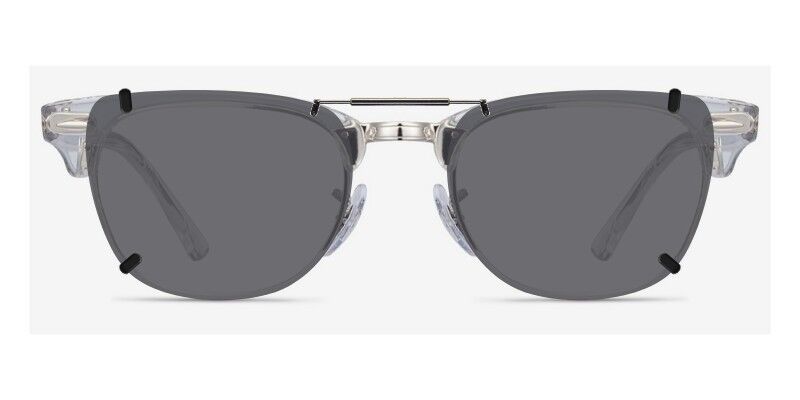 3DClips™ – Custom Clip On Sunglasses For Ray-Ban RB5154 Clubmaster 4 Clip-on sunglasses for Ray-Ban RB5154 with a Spring bridge and Gray | Polarized | 14% Light Transmission lenses