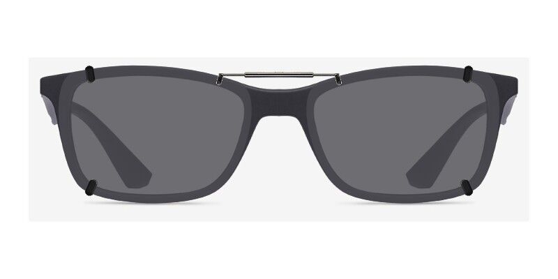3DClips™ – Custom Clip On Sunglasses For Ray-Ban RB7047 4 Clip-on sunglasses for Ray-Ban RB7047 with a Spring bridge and Gray | Polarized | 14% Light Transmission lenses