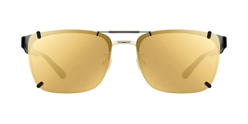 3DClips™ - Custom Clip On Sunglasses For Gucci GG0934OA 2 Clip-on sunglasses for Gucci GG0934OA with a Spring bridge and Gold Mirror | Brown Base | Polarized | 11% Light Transmission lenses