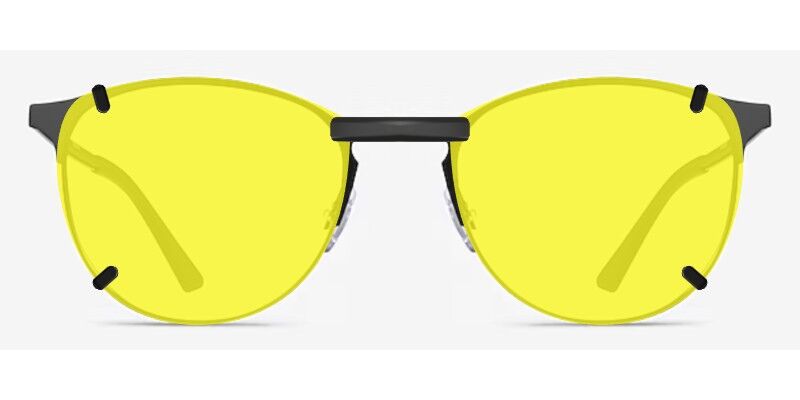 3DClips™ – Custom Clip On Sunglasses For Ray-Ban RB6375F 2 Clip-on sunglasses for Ray-Ban Model with a Magnetic bridge and Yellow | Polarized | 75% Light Transmission | Blue Blocker lenses