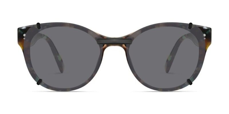 3DClips™ - Custom Clip On Sunglasses For Warby Parker Annika 2 Clip-on sunglasses for Warby Parker Annika with a Magnetic bridge and Gray | Non Polarized | 15% Light Transmission lenses