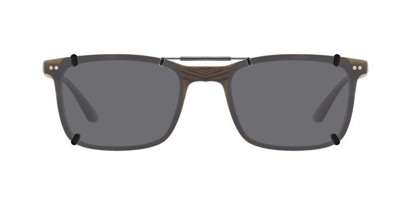 Custom Clip-Ons for Giorgio Armani AR7122 1 Clip-on sunglasses for Giorgio Armani AR7122 with a Spring bridge and Gray | Polarized | 14% Light Transmission lenses