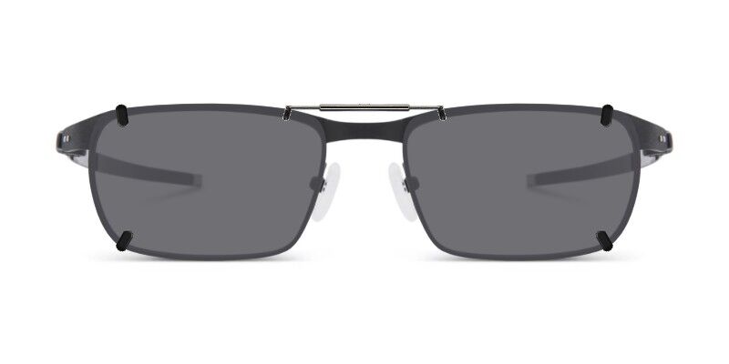 Custom Clip-Ons For Oakley OX3184 (Tincup) 2 Clip-on sunglasses for Oakley OX3184 with a Spring bridge and Gray | Polarized | 14% Light Transmission lenses