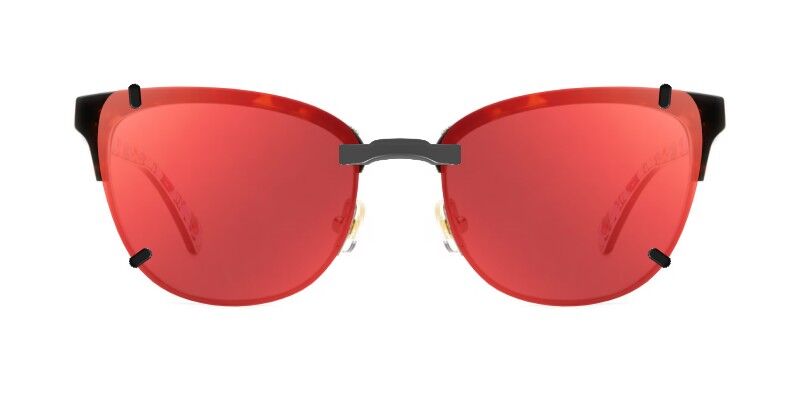 Custom Clip-Ons for Kate Spade Paityn 1 Clip-on sunglasses for Kate Spade Paityn with a Magnetic bridge and Red Mirror | Brown Base | Polarized | 13% Light Transmission lenses