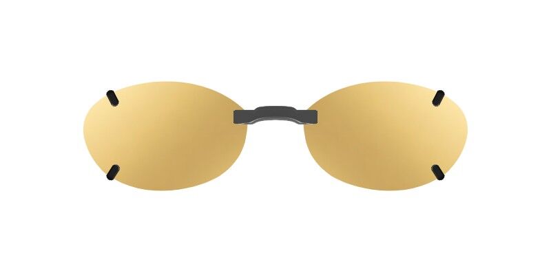 Custom Clip-Ons for Legasy WM 5024 1 Clip-on sunglasses for Legasy WM 5024 with a Magnetic bridge and Gold Mirror | Brown Base | Polarized | 11% Light Transmission lenses