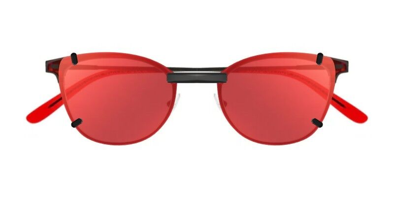 Custom Clip-Ons For Nifties NI8548 2 Clip-on sunglasses for Nifties NI8548 with a Magnetic bridge and Red Mirror | Brown Base | Polarized | 13% Light Transmission lenses