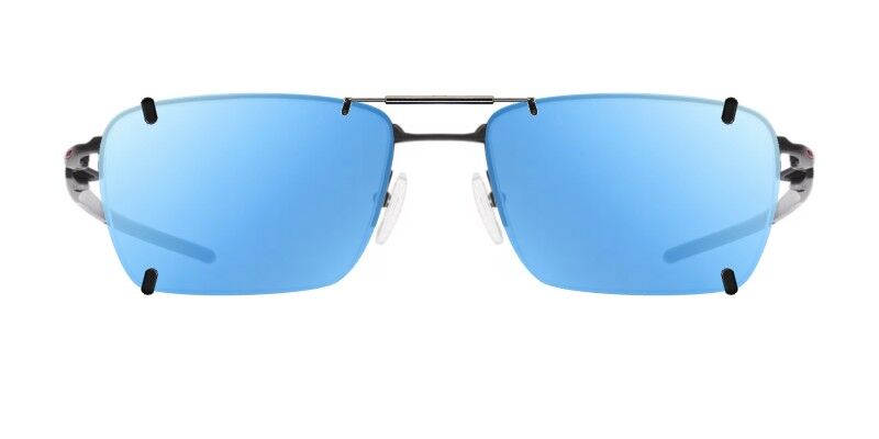 3DClips™ - Custom Clip On Sunglasses For Oakley OX5128 (Gauge 3.2 Blade) 2 Clip-on sunglasses for Oakley OX5128 with a Spring bridge and Blue Mirror | Gray Base | Polarized | 13% Light Transmission lenses