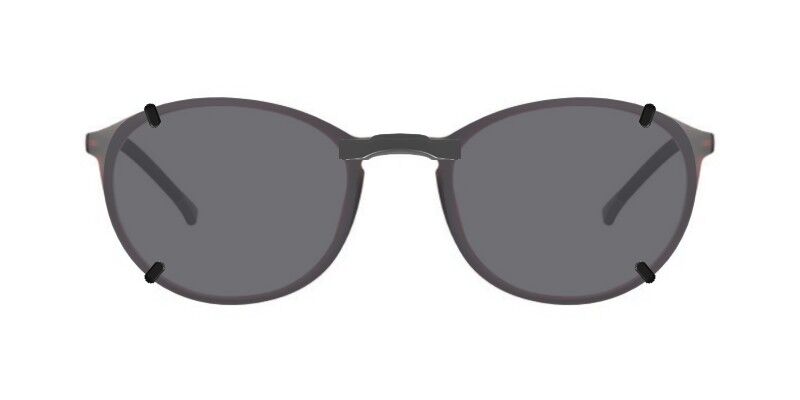 Custom Clip-Ons for Silhouette SPX 2940 1 Clip-on sunglasses for Silhouette SPX 2940 with a Magnetic bridge and Gray | Polarized | 14% Light Transmission lenses