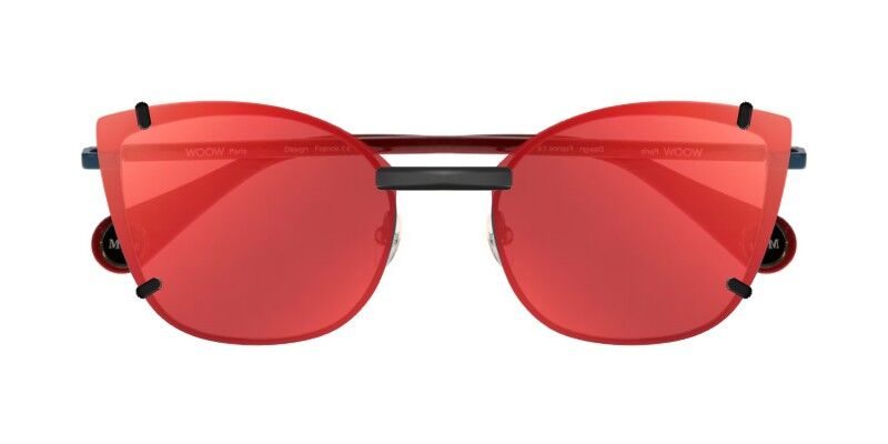 3DClips™ - Custom Clip On Sunglasses For WooW MeetUp 1 2 Clip-on sunglasses for WooW Model with a Magnetic bridge and Red Mirror | Brown Base | Polarized | 13% Light Transmission lenses