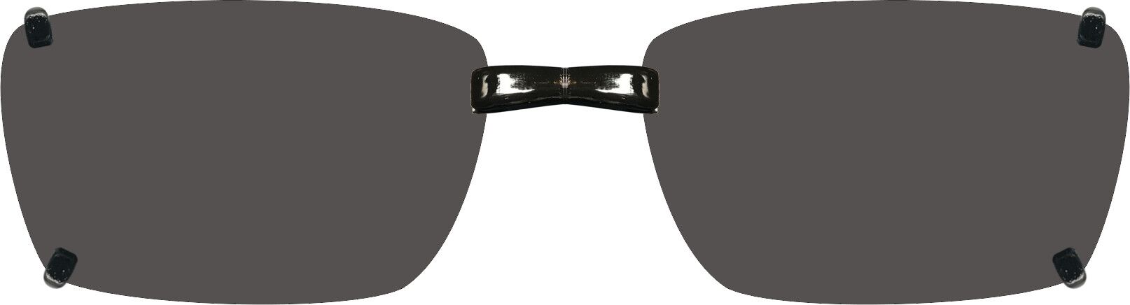 3DClips™ - Custom Clip On Sunglasses For Hugo Boss 1224/F 2 Digital rendering of clip on sunglasses, magnetic bridge with grey lenses