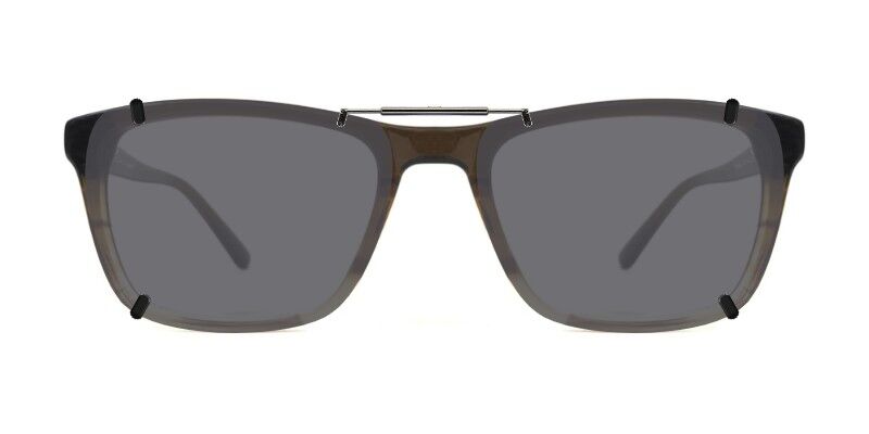 3DClips™ - Custom Clip On Sunglasses For Dragon DR2036 4 Clip-on sunglasses for Dragon DR2036 with a Spring bridge and Gray | Polarized | 14% Light Transmission lenses